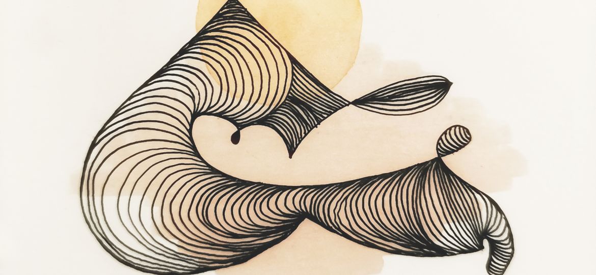 Aquarell und Tusche auf papier "Still Stable" abstrakt, zeitgenössisch, expressiv