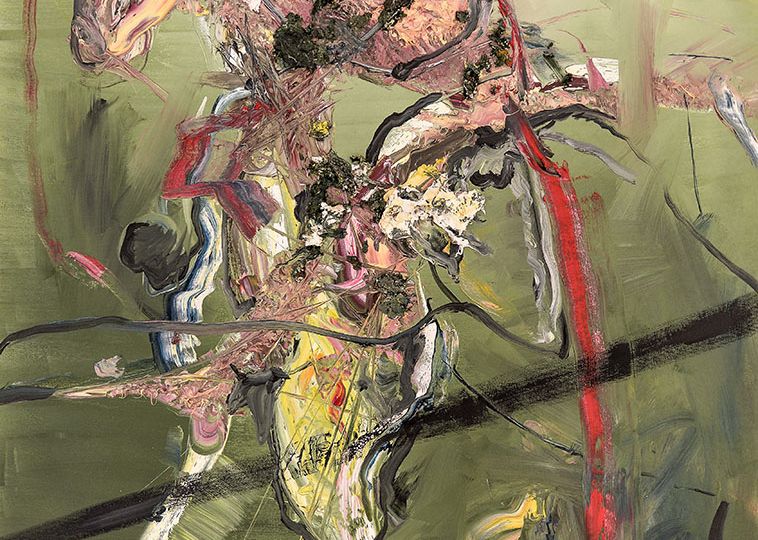 70 x110 Oil on canvas Oilpainting abstract contemporary- 2006 Marcela Margret Kamans Kozlik Kunst green