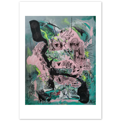 „rosa-grün“ Aluminium Kunstdruck