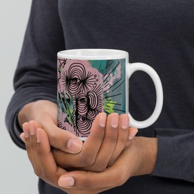 „Rosa-Grün“ Kunstdruck Tasse