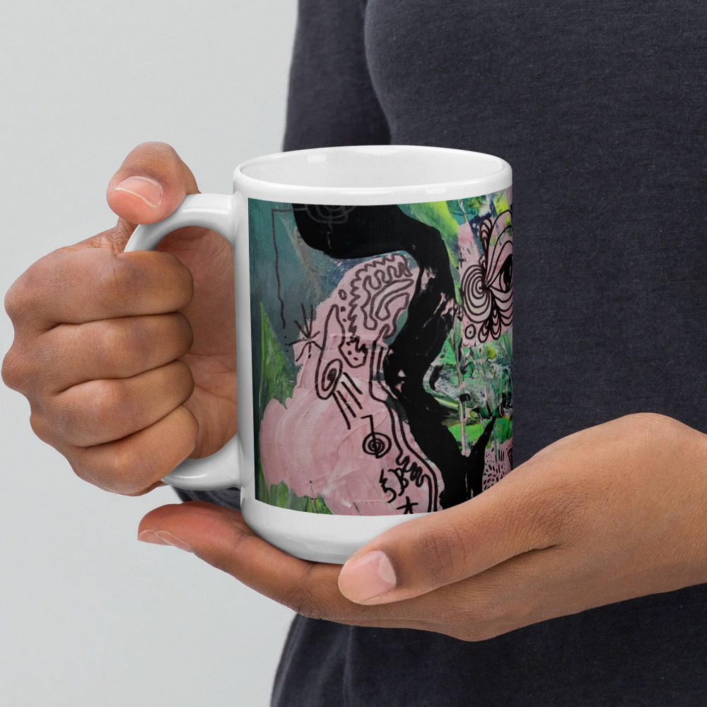 “Rosa-Grün” Kunstdruck Tasse